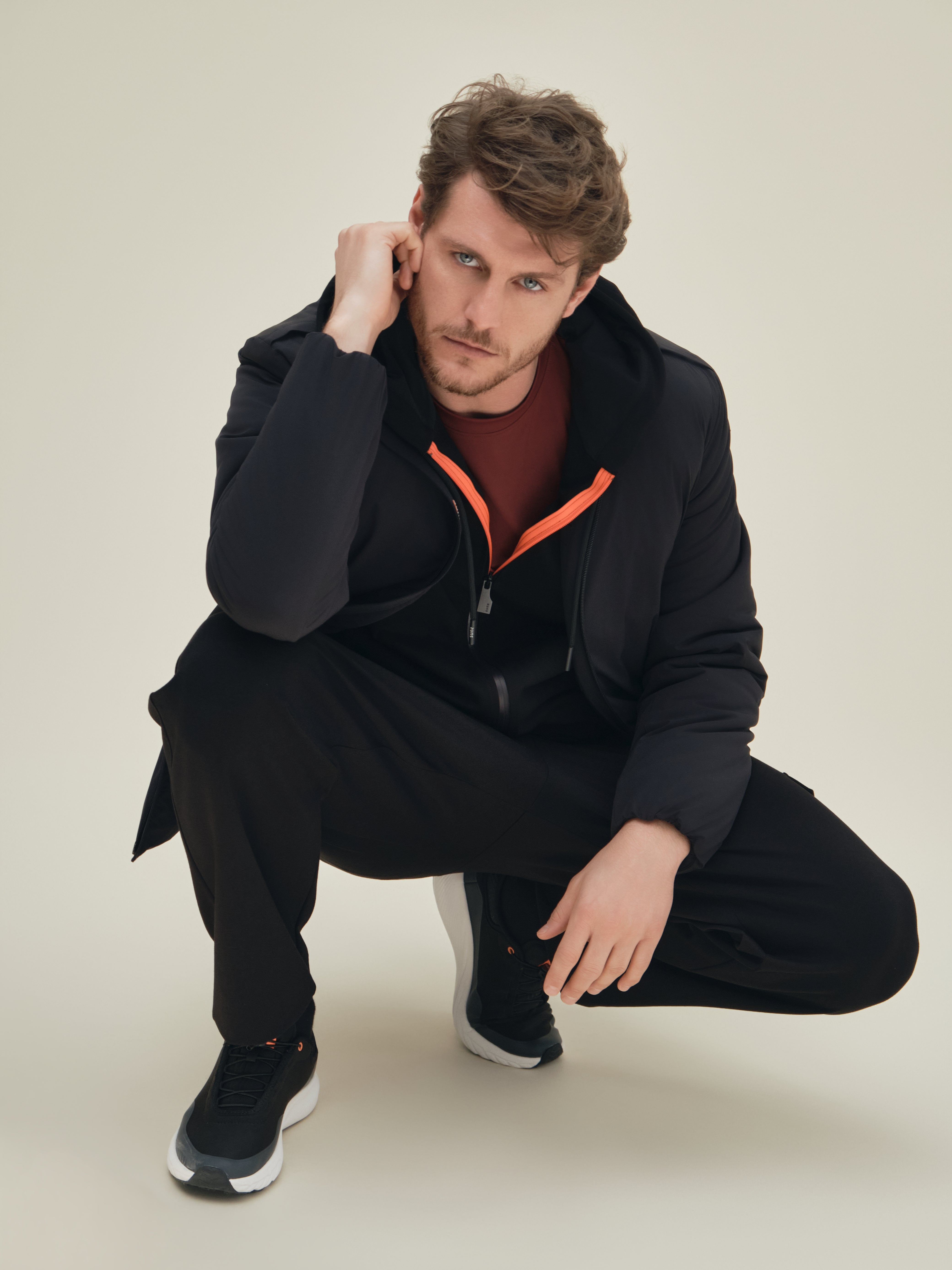 Felpa Uomo Suns Marzio Velvet con zip e cappuccio-2