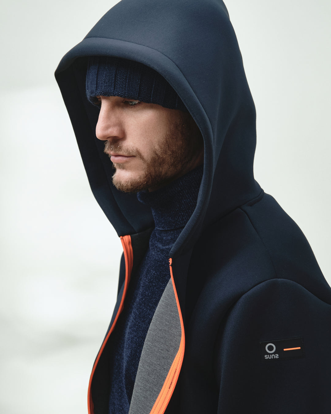 Felpa Uomo Suns Marzio Scuba con cappuccio e full zip