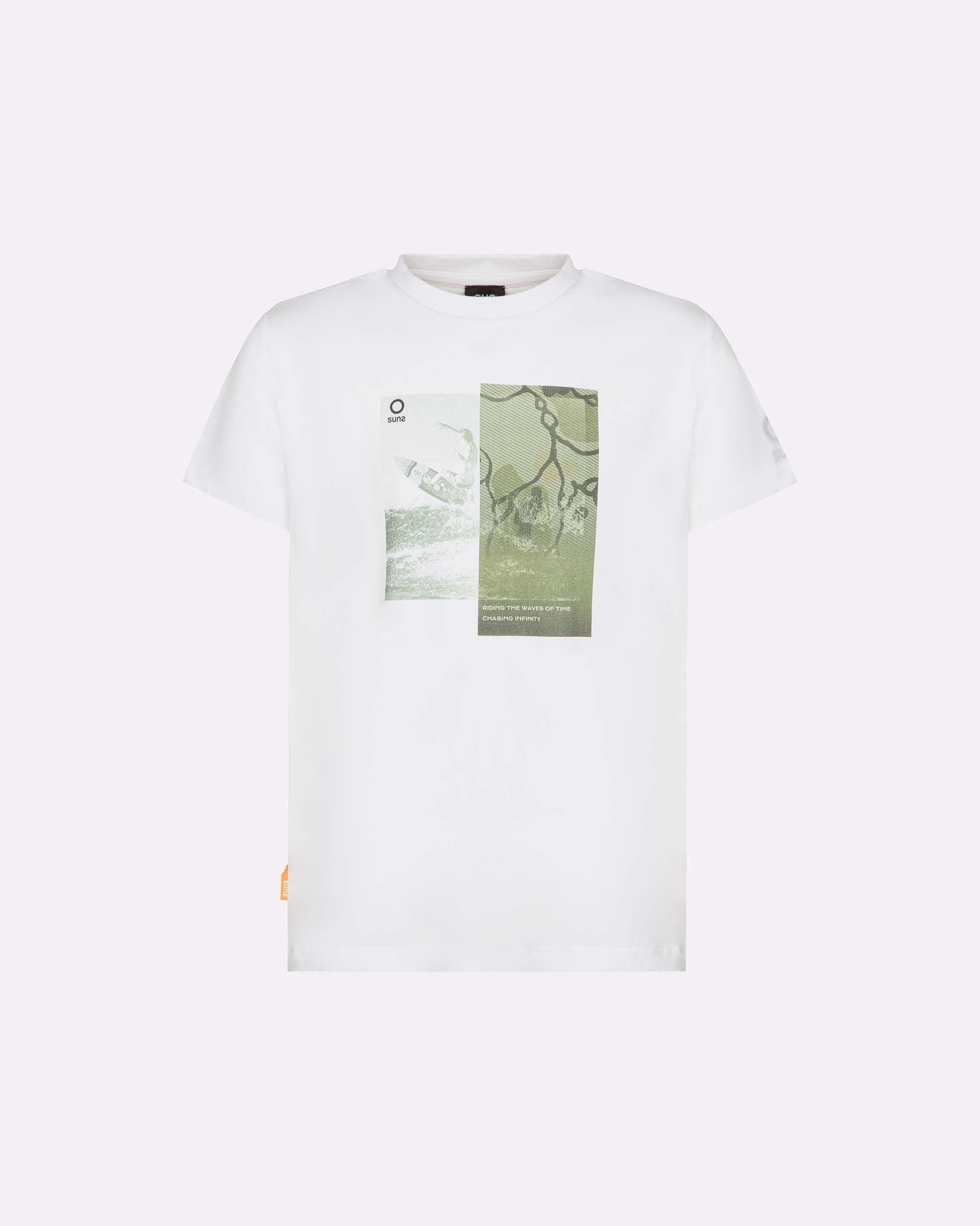 T-shirt bambino SUNS K Paolo Newcamou con grafica frontale