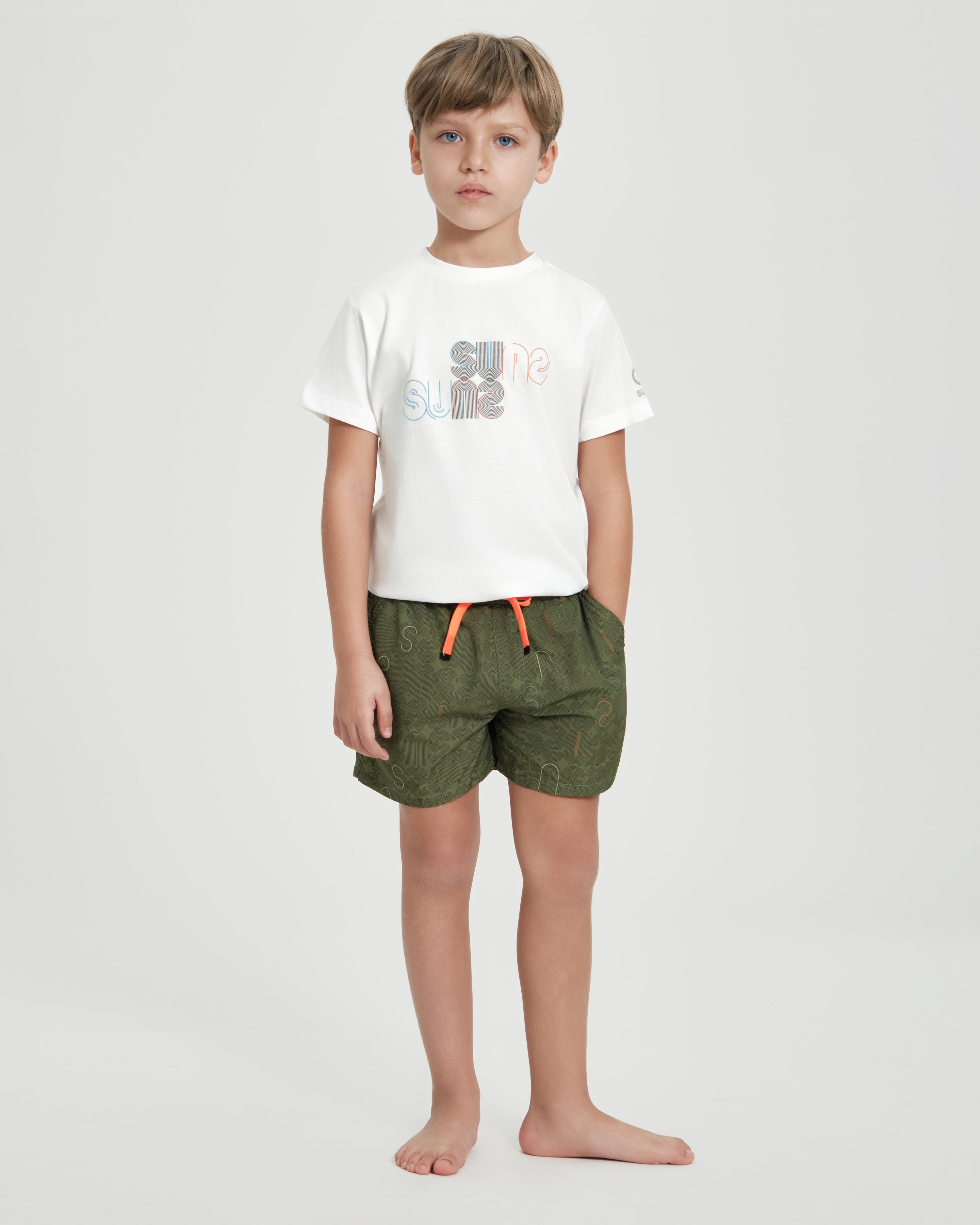 T-shirt bambino SUNS K Paolo Grid con grafica frontale-zoom-1