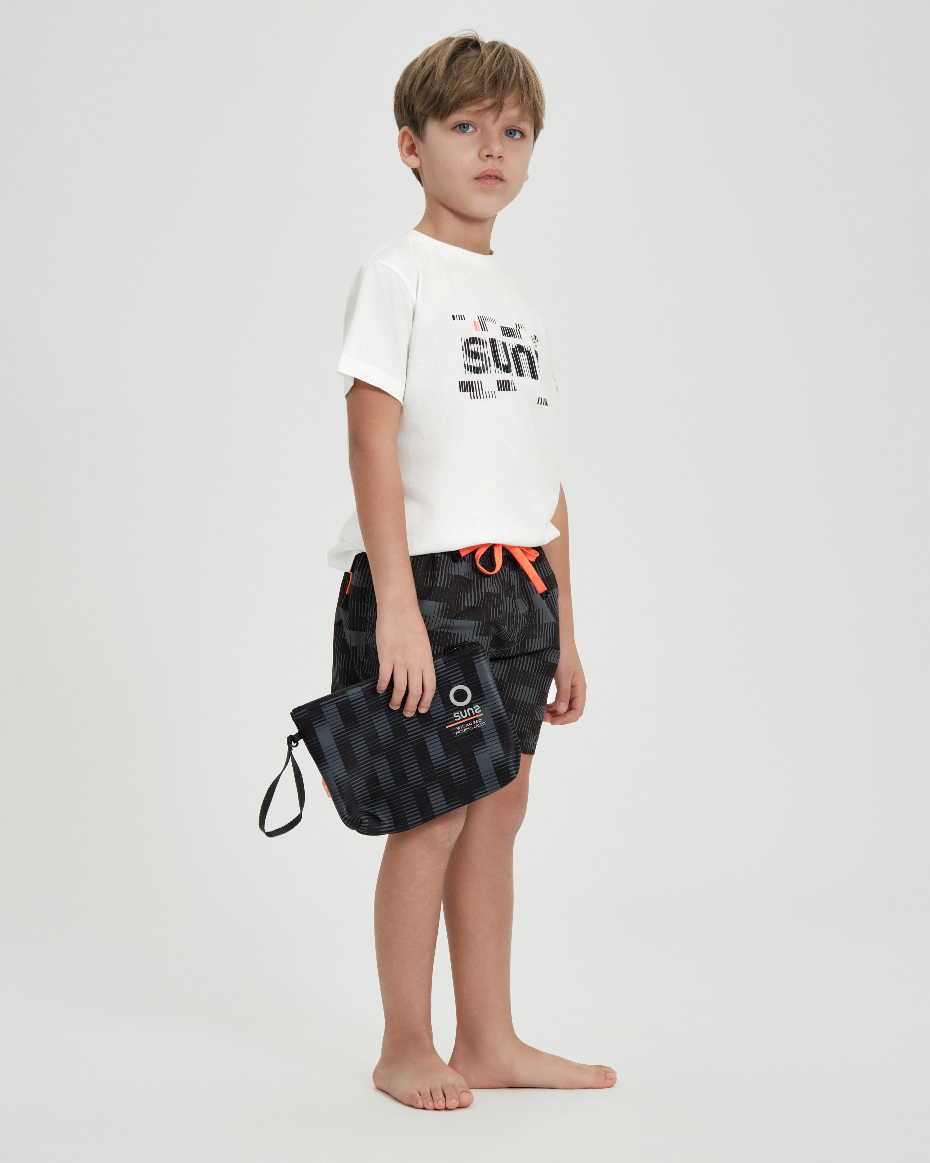 T-shirt bambino SUNS K Paolo Glitch con grafica frontale-zoom-5