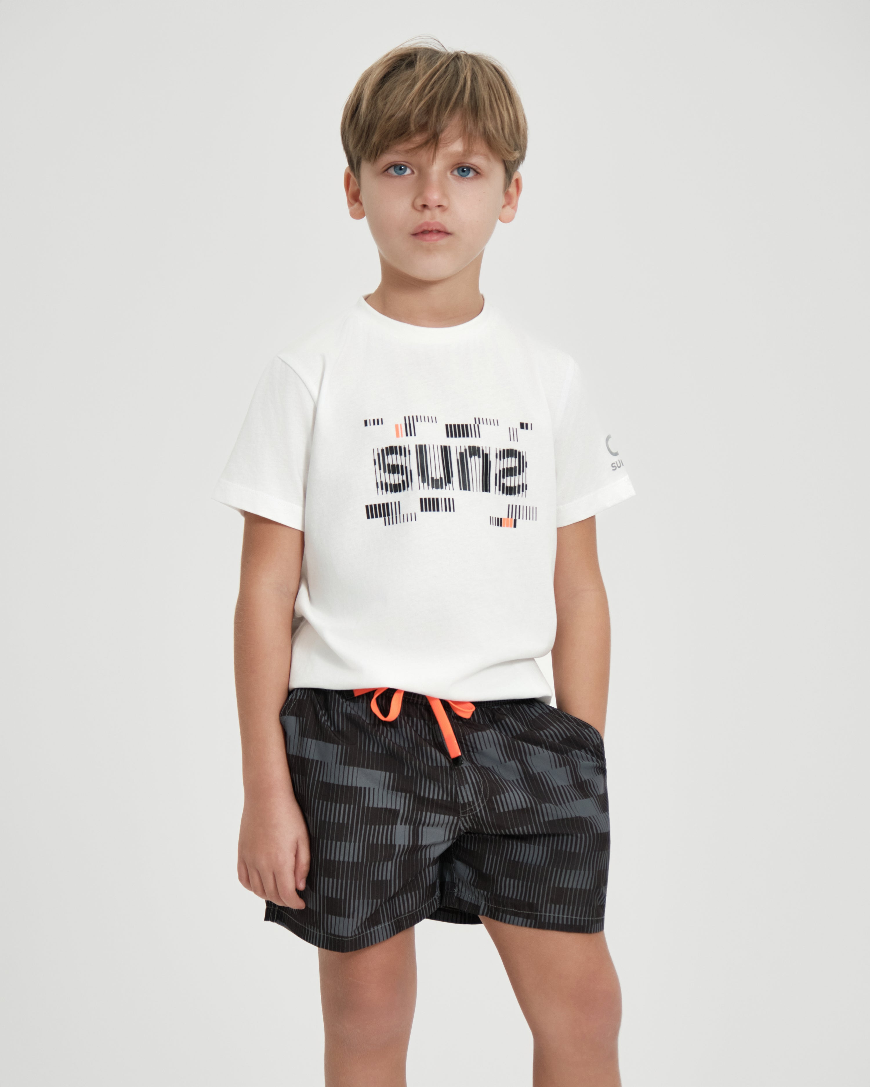 T-shirt bambino SUNS K Paolo Glitch con grafica frontale-zoom-1